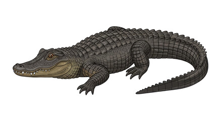 Naklejka premium vector of a alligator in a white background