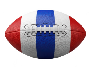 American Football with National Flag Colors and Laces.