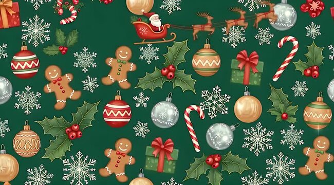 Christmas Holiday Pattern with Gingerbread Men.