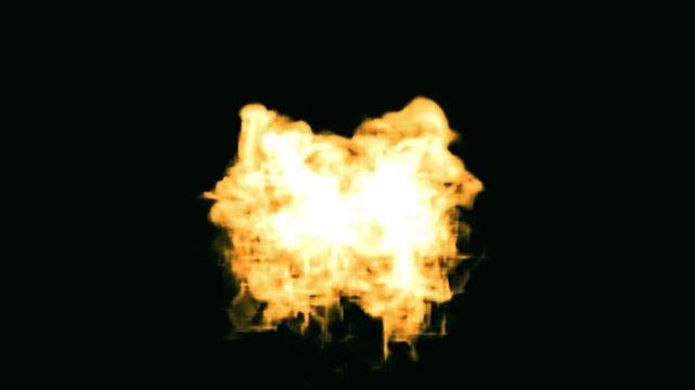 Magical Fire Energy Expanding in Darkness, Fantasy Explosion and Spell Effect