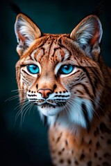 Obraz premium A close up of a lynx with blue eyes