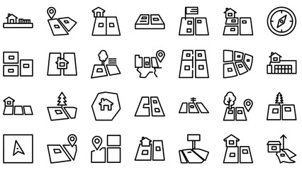 Fototapeta premium Collection of Simple Location Icons and Symbols.