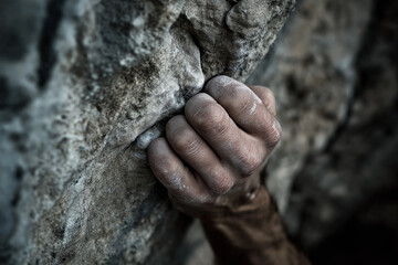 절벽 등반하는 사람의 손