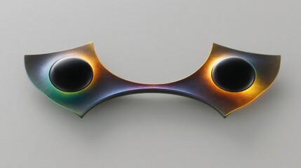 Abstract Futuristic Black Hole Art Sculpture.