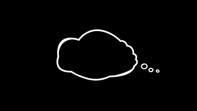 speech bubble doodle dialogue Thinking cartoon cloud bubble animation 4k