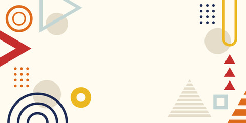 Creative Abstract Background with Colorful Geometric Elements on Light Base