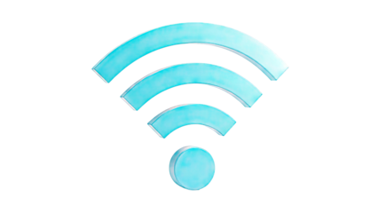 Blue 3D Wi-Fi Symbol