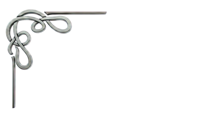 Ornate Black Corner Scroll Design Element