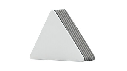 Triangular object with striped edge