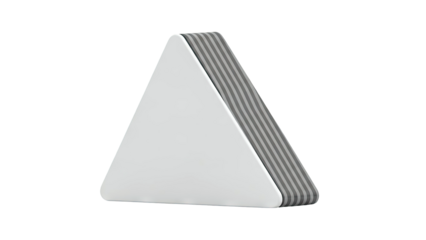 Triangular object with striped edge