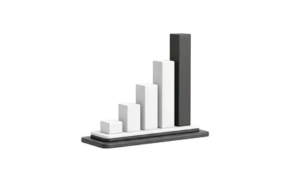 3D Bar Chart Showing Growth