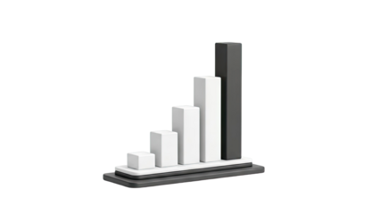 3D Bar Chart Showing Growth