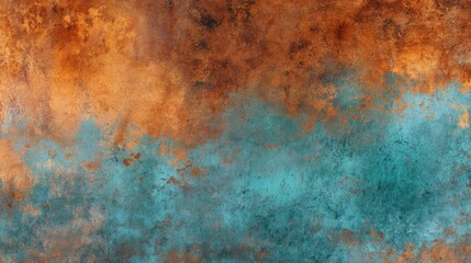Rustic abstract texture with orange and blue tones.