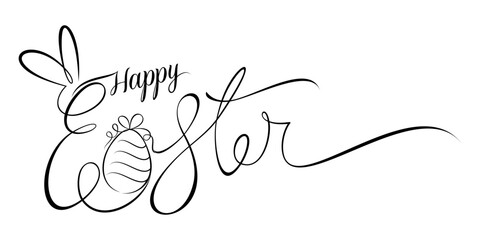 Happy Easter vector text typography illustration.eps