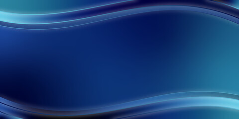 Blue Wave Abstract Background with Smooth Flowing Curves and Motion