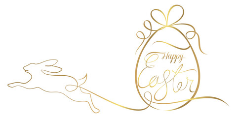 Happy Easter with Easter eggs and bunnies. illustration vector 2.eps