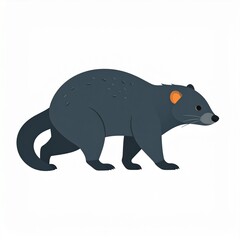 Obraz premium Black Bear Walking in Forest Wildlife Animal Portrait Side View Nature Scene