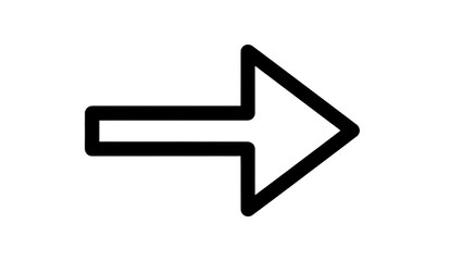 A simple black arrow icon on a white background pointing to the right