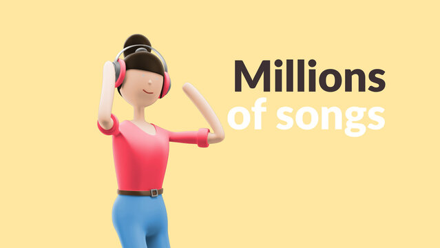 Explainer Girl Listen Music Close Up