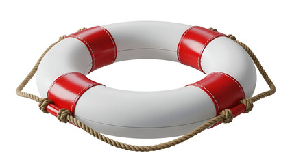 Red and White Lifebuoy Safety Ring Isolated