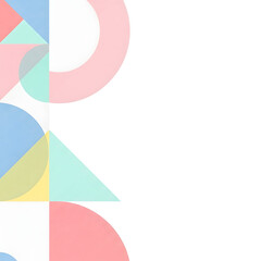 Colorful Geometric Shapes on White Background.