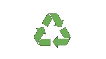 Obraz premium A green recycling symbol on a white background representing eco-friendly practices