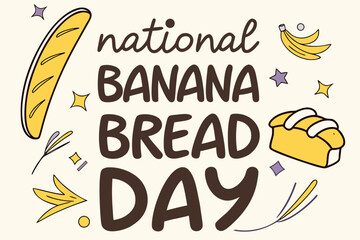 Obraz premium Banana Bread Day Vector Illustration, Sweet Treat and Bakery Food Design