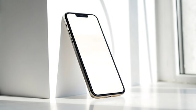3d render of a blank smartphone screen isolated on white background featuring modern digital touch display technology for mobile cellular communication and business - Powered by Adobe