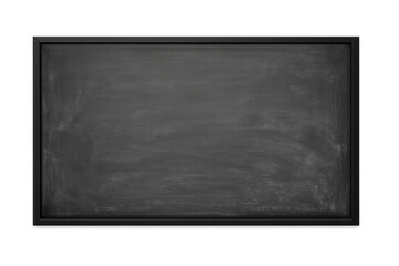 Fototapeta premium Black chalkboard with wooden frame, blank empty board texture on transparent background, education concept