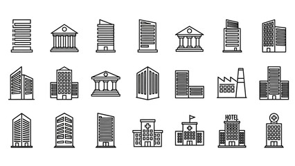 Fototapeta premium Collection of Various Architectural Building Designs.