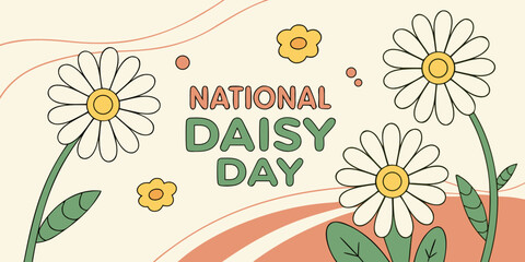 National Daisy Day floral design with daisy flowers and decorative elements