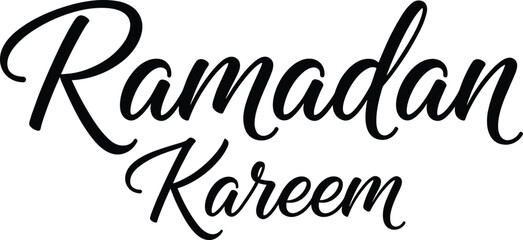 Ramadan Kareem elegant script typography design for Islamic greeting cards, posters, banners, and festive celebration use © Shamim