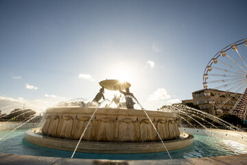 Beneath the shining sun, Tritons Fountain enchants visitors in Valletta