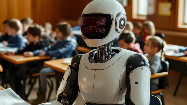 Classroom learning with a humanoid robot assisting students in an educational setting