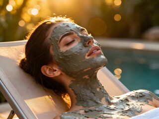 Spa e bellezza: Maschera di trattamento viso e corpo in centro benessere