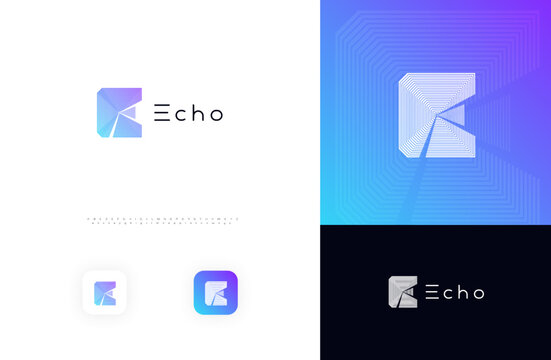 Line Geometric Logo Letter E Monogram Concept Design for Digital Science Architect Technology Startup Business Identity Branding Emblem Label with Modern Sans Serif Font Alphabet. Vector Illustration