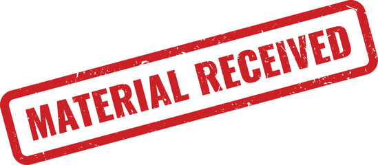 Official Material Received grunge red rubber stamp for business document processing and inventory tracking