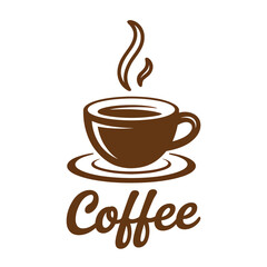 Obraz premium Delightful vector illustration of steaming hot coffee cup placed on a saucer