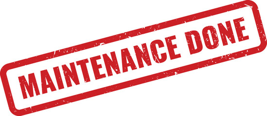 Red grunge rubber stamp clearly stating maintenance done for successful operational checks