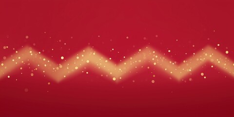 Abstract red background with golden zigzag pattern and sparkling bokeh lights creating a festive atmosphere, perfect for holiday celebrations and seasonal designs