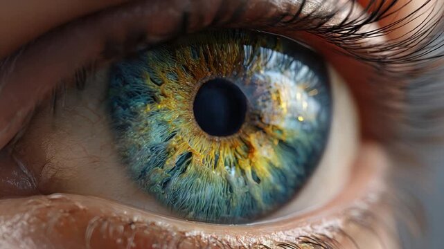 Intricate Iris: A captivating close-up of a human eye, revealing a stunning display of color and texture.