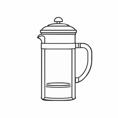 Fototapeta premium vector illustration of a French press coffee maker