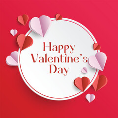 Happy Valentine&rsquo;s Day Lettering Greeting Card Template. Romantic Design Elements.