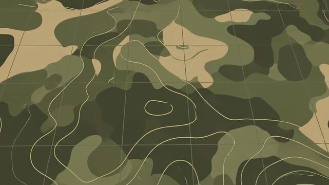 Abstract topographic camouflage pattern with contour lines