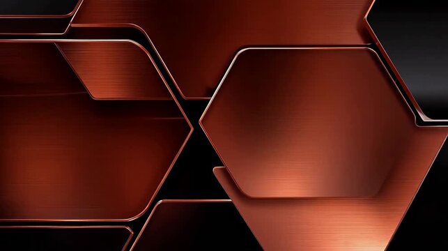 Abstract geometric design with copper and black