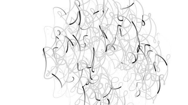 Swirling monochrome lines abstract thought.