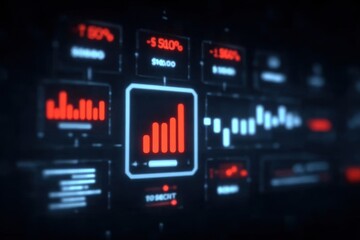 Fototapeta premium Investment analytics scene where broker monitors share outcomes for a goal and profit charted in a report using diagram and graph