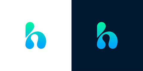 Dynamic abstract letter H logo concept with smooth gradient colors, embodying modern fluidity and innovation for a contemporary brand identity