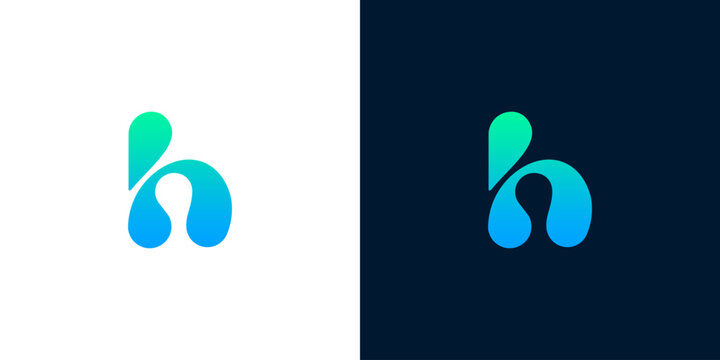 Dynamic abstract letter H logo concept with smooth gradient colors, embodying modern fluidity and innovation for a contemporary brand identity