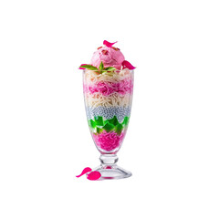 Falooda indian dessert with ice cream